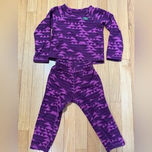 L.L. Bean Kids Fitness Fleece Set in Purple